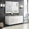 Athens 60" Double Vanity, Glossy White w/ 3 CM Victorian Silver Silestone Top