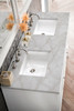 Athens 60" Double Vanity, Glossy White w/ 3 CM Victorian Silver Silestone Top