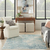 Nourison Astra Machine Washable ASW07 Blue Ivory Area Rugs
