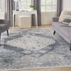 Nourison Astra Machine Washable ASW11 Blue Ivory Area Rugs