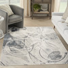 Nourison Astra Machine Washable ASW14 Silver Blue Area Rugs