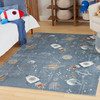 Nourison Astra Machine Washable ASW18 Blue Multicolor Area Rugs