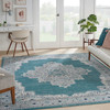 Nourison Passion PSN03 Turquoise Grey Area Rugs