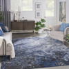 Nourison Passion PSN10 Light Blue Black Area Rugs