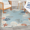 Nourison Suncoast SNC04 Teal Multicolor Area Rugs