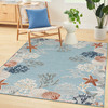 Nourison Suncoast SNC04 Teal Multicolor Area Rugs