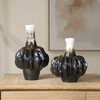 Uttermost Umbrian White & Brown Gourd Vases Set/2
