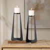 Uttermost Columnar Black Candleholders Set/2
