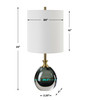 Uttermost Enigma Teal Blue Glass Buffet Lamp