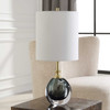 Uttermost Enigma Teal Blue Glass Buffet Lamp
