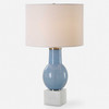 Uttermost Clear Sky Blue Glass Table Lamp