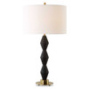 Uttermost Threefold Black Stone Table Lamp