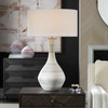 Uttermost Potter Striped Ivory Blue Table Lamp