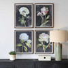 Uttermost Florals On Black Framed Prints Set/4