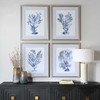 Uttermost Shibori Coral Framed Prints Set/4