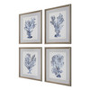 Uttermost Shibori Coral Framed Prints Set/4