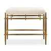 Uttermost Karleen Plush White Small Brass Bench