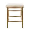 Uttermost Karleen Plush White Small Brass Bench