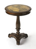 Butler Cortes Etched Brass Round Pedestal Table