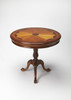 Butler Carissa Olive Ash Burl Round Pedestal Table