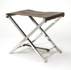 Butler Matteo Leather & Metal Folding Stool