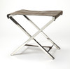 Butler Matteo Leather & Metal Folding Stool