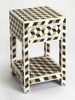 Butler Lamar Wood & Bone Inlay End Table