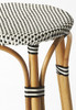 Butler Tobias Black & White Rattan Bar Stool