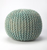 Butler Pincushion Green Woven Pouffe