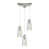 ELK Lighting Hammered Glass 3-Light Mini Pendant - 10431/3CLR