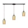 ELK Lighting Hammered Glass 3-Light Pendant - 10840/3L