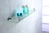 ANZZI Caster Series 5.24 In. W Glass Shelf In Polished Chrome - AC-AZ006