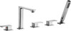 ANZZI Shore 3-handle Deck-mount Roman Tub Faucet With Handheld Sprayer In Brushed Nickel - FR-AZ102BN