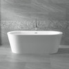 ANZZI Ares 5.5 Ft. Center Drain Freestanding Bathtub In Glossy White - FT-AZ104