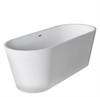 ANZZI Rossetto 5.6 Ft. Man-made Stone Center Drain Freestanding Bathtub In Matte White - FT-AZ503