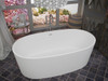 ANZZI Roccia 5.1 Ft. Man-made Stone Center Drain Freestanding Bathtub In Matte White - FT-AZ505