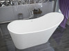 ANZZI Alto 5.6 Ft. Man-made Stone Center Drain Freestanding Bathtub In Matte White - FT-AZ507
