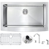 ANZZI Elysian Farmhouse 32 In. Single Bowl Kitchen Sink With Soave Faucet In Polished Chrome - K33201A-032