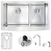 ANZZI Elysian Farmhouse 36 In. Kitchen Sink With Soave Faucet In Brushed Nickel - K36203A-032B