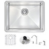 ANZZI Vanguard Undermount 23 In. Single Bowl Kitchen Sink With Soave Faucet In Polished Chrome - KAZ2318-032