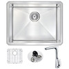 ANZZI Vanguard Undermount 23 In. Single Bowl Kitchen Sink With Timbre Faucet In Polished Chrome - KAZ2318-034