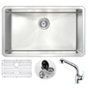 ANZZI Vanguard Undermount 30 In. Single Bowl Kitchen Sink With Harbour Faucet In Chrome - KAZ3018-040