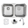 ANZZI Moore Undermount 32 In. Double Bowl Kitchen Sink With Accent Faucet In Polished Chrome - KAZ3218-031