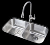 ANZZI Moore Undermount Stainless Steel 32 In. 0-hole 50/50 Double Bowl Kitchen Sink In Brushed Satin - K-AZ3218-2B