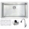 ANZZI Vanguard Undermount 32 In. Single Bowl Kitchen Sink With Accent Faucet In Polished Chrome - KAZ3219-031