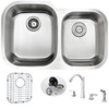 ANZZI Moore Undermount 32 In. Double Bowl Kitchen Sink With Soave Faucet In Brushed Nickel - KAZ3220-032B