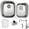 ANZZI Moore Undermount 32 In. Double Bowl Kitchen Sink With Locke Faucet In Polished Chrome - KAZ3220-037