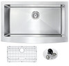 ANZZI Elysian Farmhouse Stainless Steel 32 In. 0-hole Single Bowl Kitchen Sink In Brushed Satin - K-AZ3320-1A