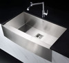 ANZZI Elysian Farmhouse Stainless Steel 32 In. 0-hole Single Bowl Kitchen Sink In Brushed Satin - K-AZ3320-1AS