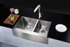 ANZZI Elysian Farmhouse Stainless Steel 33 In. 0-hole 60/40 Double Bowl Kitchen Sink In Brushed Satin - K-AZ3320-4A